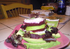 millefeuille de betteraves rouges, pommes vertes, avocat  - Marie T.