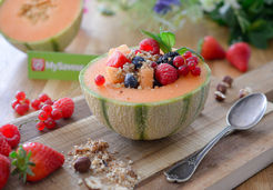 Salade de melon aux fruits rouges et dukkah sucré - Idyl