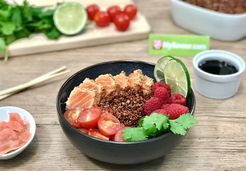 Bowl de quinoa rouge et tataki de saumon - Franprix