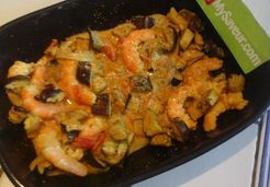 Curry de crevettes aux aubergines - Marie T.