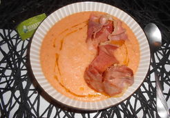 Gaspacho huile d'olive Toscoro et chips de jambon grillé - Laetitia G.