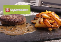  Tendre de bœuf sauce poivre vert et frites au four - Charal