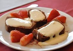 Cake au chocolat, sauce au mascarpone marsala et fruits  - Christine L.